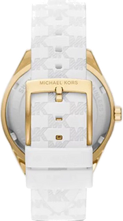 Michael Kors Jessa Quartz Gold Dial White Silicone Strap Watch For Women - MK7267