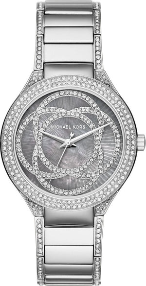 Michael Kors Kerry Mother of Pearl Dial Silver Strap Watch for Women - MK3480
