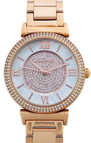 Michael Kors Kerry Mother of Pearl Dial Rose Gold Steel Strap Watch for  Women