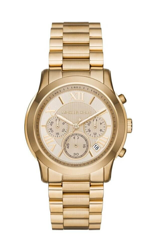 ゴールド Michael Kors Cooper Gold Dial Gold Steel Strap Watch for Women