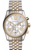 🎁 Michael Kors Lexington Silver Dial Two Tone Steel Strap Watch for Women - MK5955 (100% off)