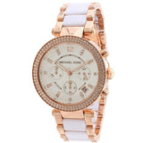 Michael Kors Parker White Dial Two Tone Steel Strap Watch for Women - MK5774