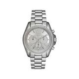 Michael Kors Bradshaw Chronograph Silver Dial Silver Steel Strap Watch For Women - MK6537