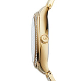 Michael Kors Byrn Quartz Gold Dial Gold Steel Strap Watch For Women - MK6134