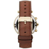 Michael Kors Parker Champagne Dial Brown Leather Strap Watch for Women - MK2249