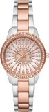 Michael Kors Layton Three Hand Pink Dial Two Tone Steel Strap Watch For Women - MK6894