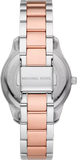 Michael Kors Layton Three Hand Pink Dial Two Tone Steel Strap Watch For Women - MK6894