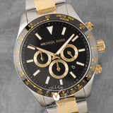 Michael Kors Layton Chronograph Black Dial Two Tone Steel Strap Watch For Men - MK8784