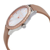 Michael Kors Layton Mother of Pearl White Dial Brown Leather Strap Watch For Women - MK2910