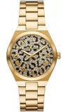 Michael Kors Lennox Three-Hand Gold Dial Gold Steel Strap Watch for Women - MK7500