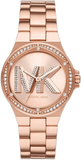 Michael Kors Lennox Three Hand Rose Gold Dial Rose Gold Steel Strap Watch For Women - MK1063