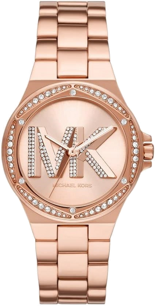 Michael Kors Lennox Three Hand Rose Gold Dial Rose Gold Steel