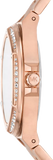 Michael Kors Lennox Three-Hand Black Dial Rose Gold Steel Strap Watch For Women - MK7233