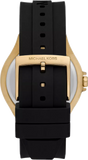 Michael Kors Lennox Three Hand Crystals Silver Dial Black Silicone Strap Watch For Women - MK7247