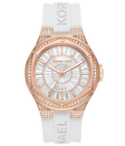 Michael Kors Lennox Three-Hand Crystals Dial White Silicone Strap Watch For Women - MK7248