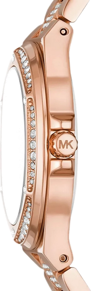 Michael Kors Lennox Three-Hand Silver Dial Rose Gold Steel Strap Watch For Women - MK7362