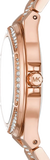 Michael Kors Lennox Three-Hand Silver Dial Rose Gold Steel Strap Watch For Women - MK7362