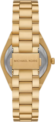 Michael Kors Lennox Three Hand Silver Dial Gold Steel Strap Watch For Women - MK7391