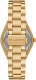 Michael Kors Lennox Three Hand Silver Dial Gold Steel Strap Watch For Women - MK7391