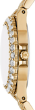 Michael Kors Lennox Quartz Green Dial Gold Steel Strap Watch For Women - MK7395