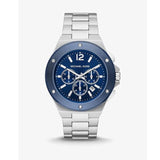 Michael Kors Lennox Chronograph Blue Dial Silver Steel Strap Watch For Men - MK8938