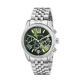 Michael Kors Lexington Quartz Green Dial Silver Steel Strap Watch For Women - MK6222