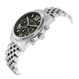 Michael Kors Lexington Quartz Green Dial Silver Steel Strap Watch For Women - MK6222