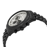 Michael Kors Lexington Chronograph Crystals Silver Dial Black Steel Strap Watch for Men - MK8605