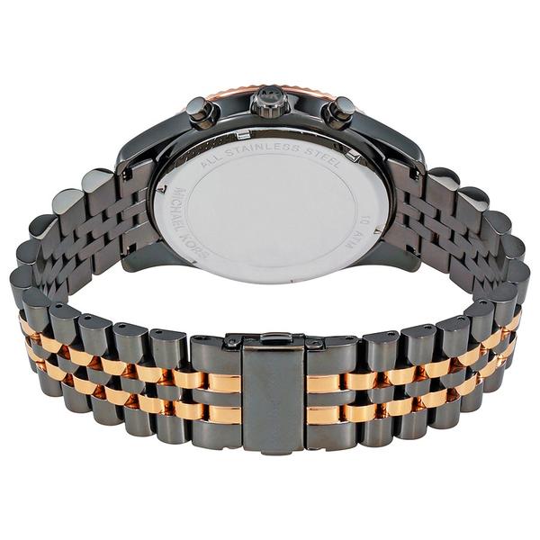 Michael Kors Lexington Black Dial Two Tone Stainless Steel Strap Watch for Men - MK8561