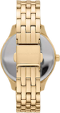 Michael Kors Lexington Three Hand White Dial Gold Steel Strap Watch For Women - MK4492