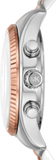 Michael Kors Lexington Chronograph Rose Gold Dial Two Tone Steel Strap Watch For Women - MK7219