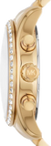 Michael Kors Lexington Mother of Pearl White Dial Gold Steel Strap Watch For Women - MK7241