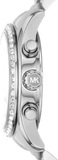 Michael Kors Lexington Chronograph Black Dial Silver Steel Strap Watch For Women - MK7277