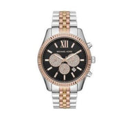 Michael Kors Lexington Chronograph Crystals Black Dial Two Tone Steel Strap Watch for Men - MK8714
