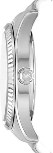 Michael Kors Lexington Quartz Black Dial Silver Steel Strap Watch For Women - MK8946