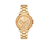 Michael Kors Maren Chronograph Gold Dial Gold Steel Strap Watch for Women - MK7493