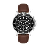 Michael Kors Everest Chronograph Black Dial Brown Leather Strap Watch For Men - MK9054