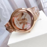 Michael Kors Runway Mercer Quartz Rose Gold Dial Rose Gold Steel Strap Watch For Women - MK6736