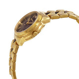 Michael Kors Runway Mercer Analog Brown Dial Gold Steel Strap Watch For Women - MK6855
