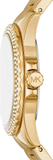 Michael Kors Everest Three-Hand Mother of Pearl White Dial Gold Steel Strap Watch For Women - MK7363