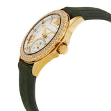 Michael Kors Mini Everest Crystals White Dial Green Leather Strap Watch for Women - MK4720