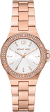 Michael Kors Lennox Three Hand Silver Dial Rose Gold Steel Strap Watch For Women - MK7279