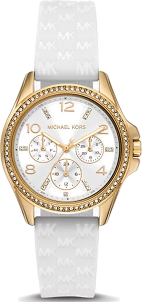 マイケルコース 腕時計 アナログ　クォーツ PILOT MK7372 Mini Pilot Pavé Gold-Tone and Logo Silicone Watch | Michael