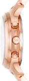 Michael Kors Runway Chronograph Rose Gold Dial Rose Gold Steel Strap Watch For Women - MK7327