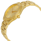 Michael Kors Mini Runway Slim Gold Dial Gold Steel Strap Watch for Women - MK3512