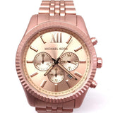 Michael Kors Lexington Chronograph Pink Dial Pink Steel Strap Watch for Women - MK8792