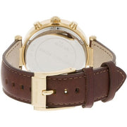 Michael Kors Parker Champagne Gold Dial Brown Leather Strap Watch for Women - MK2249