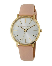 Michael Kors Jaryn Quartz Gold Dial Pink Leather Strap Watch For Women - MK2471