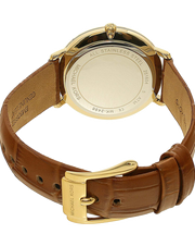 Michael Kors Jaryn Quartz Gold Dial Brown Leather Strap Watch For Women - MK2496