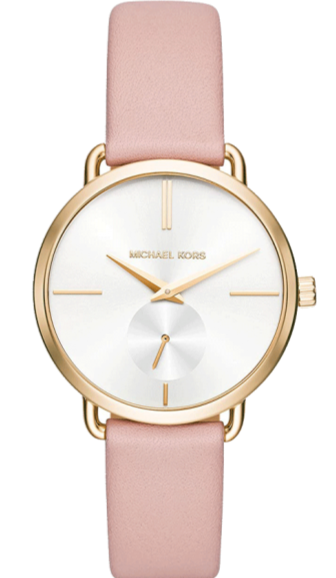 Michael Kors Portia Quartz White Dial Pink Leather Strap